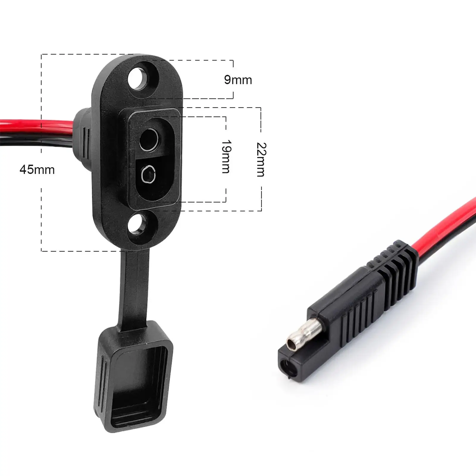 2 шт. разъем SAE кабельный провод боковая стенка отверстия водонепроницаемый