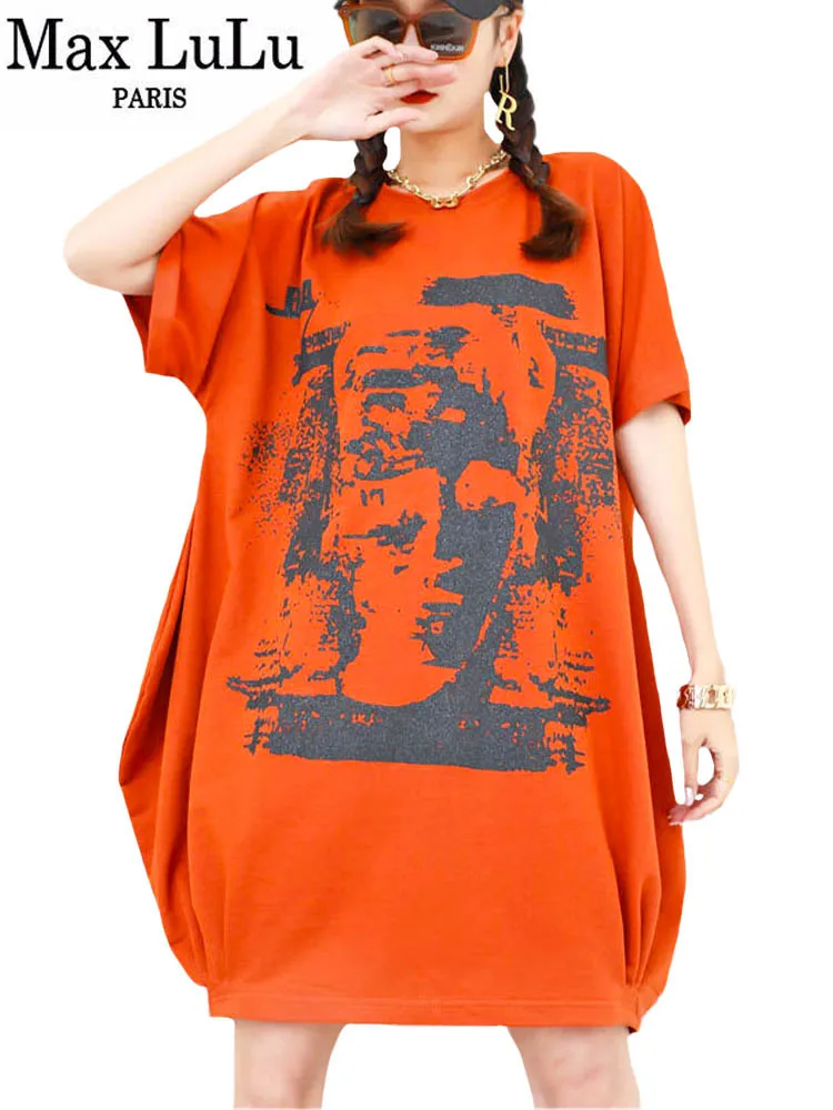 

Max LuLu летняя одежда 2022 Роскошные корейские дизайнерские женские мини платья с принтом Хлопок Панк уличная одежда сексуальные элегантные пл...