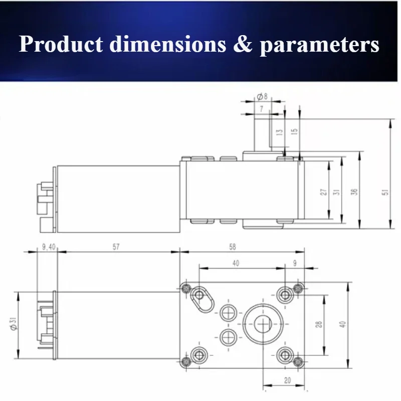 Двигатель постоянного тока с высоким крутящим моментом 12 В электрический