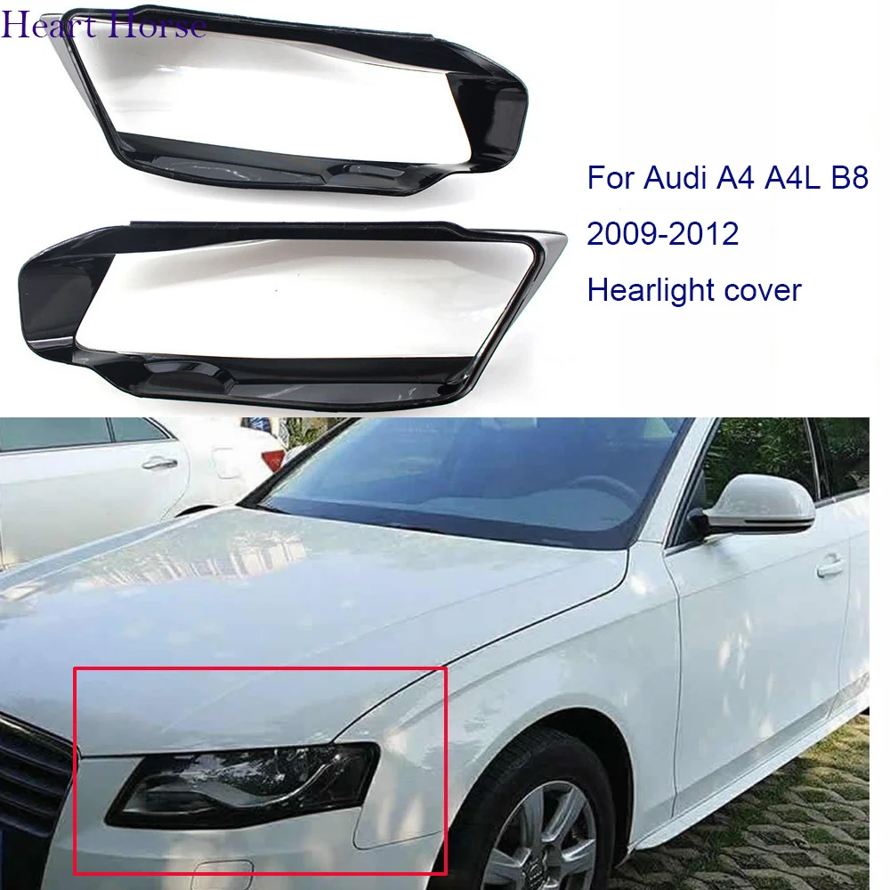 

Headlight Glass Cover For Audi A4 A4L B8 Lampshade Cover Headlamp Lamp Plexigla Shell Lens 2009-2012 Shell Plexiglass