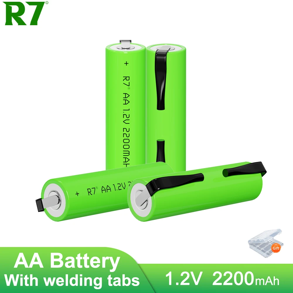 

1.2V 2200mAh AA Ni-MH 2A Rechargeable Battery With Welding Tabs for Philips Electric Shaver Razor Toothbrush Light AA Battery