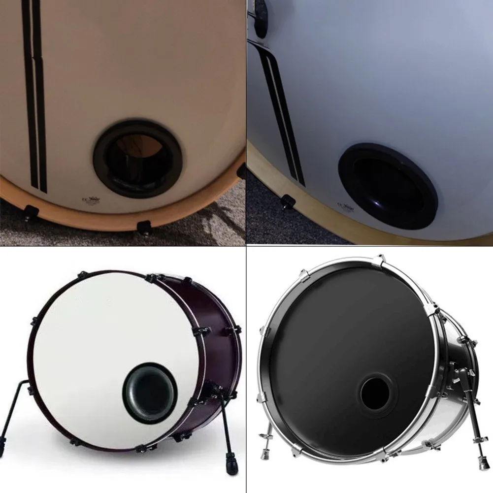 

Enhancer Bass Drum Black/Whit/Red Diameter 18.5cm/7.28inch Durable Port Reliable 190g/6.7oz Replacement ABS+Rubber