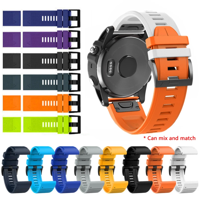 

Силиконовый ремешок для занятий спортом на открытом воздухе для Garmin Fenix 3 5 6 5X 6X 5S 6S Plus Pro, сменный ремешок для Forerunner 945 935, 20 мм 22 мм 26 мм