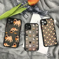 pug french bulldog cute dog phone case matte transparent for iphone 11 12 13 7 8 plus mini x xs xr pro max cover