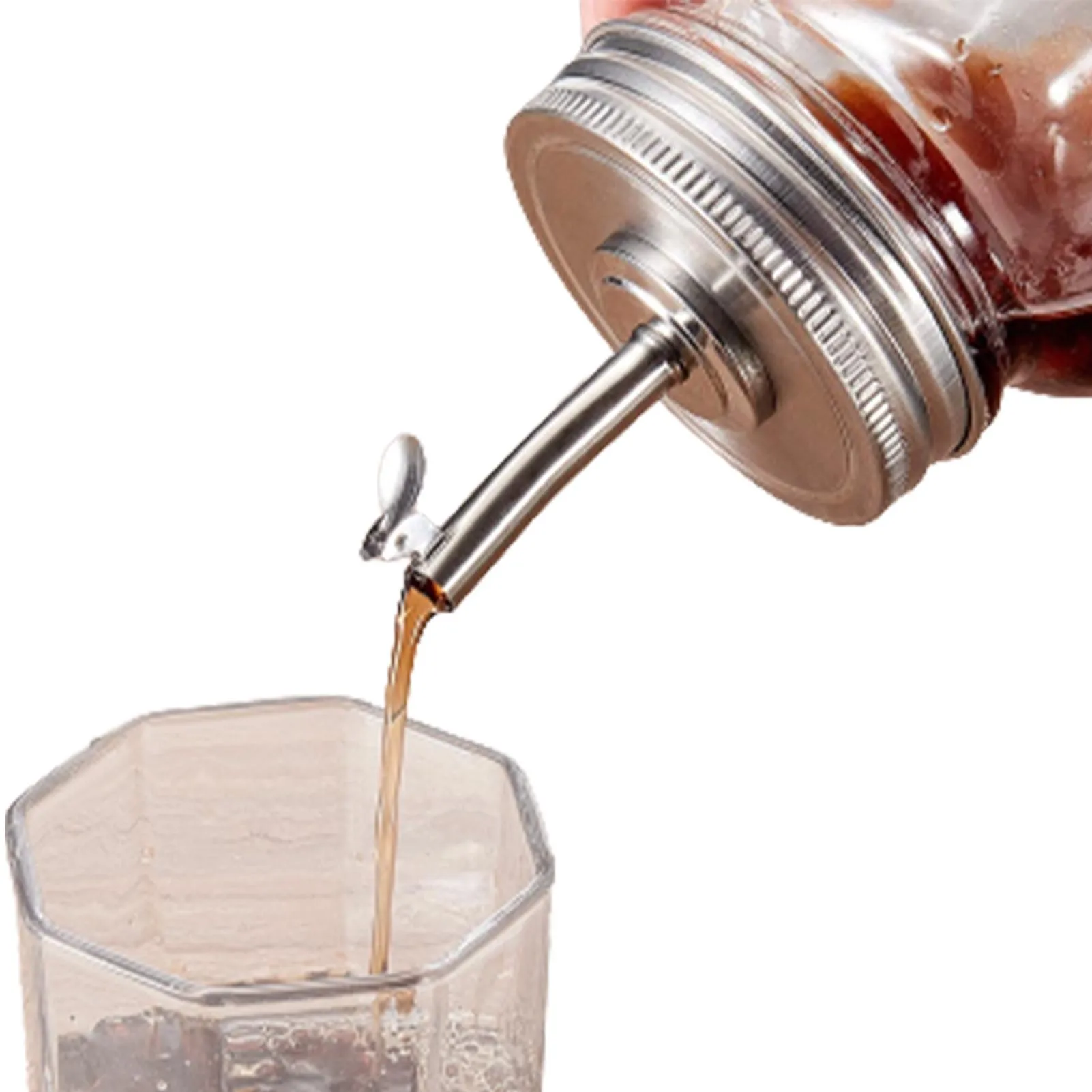 

Mason Jar Oil Lids Pour Spout Lid Cap 2Pcs Mason Jar Flip Cap Lid With Easy Pour Spout Leak-Proof Seal Oil Bottle