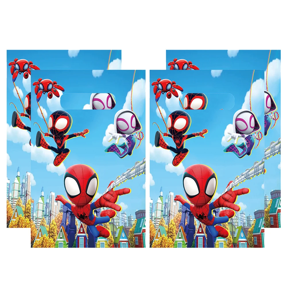 Spidey And His Amazing Friends Theme Gift Candy Bag Kids Birthday Decoration Snack Loot Package Festival Party Favor Plastic Bag