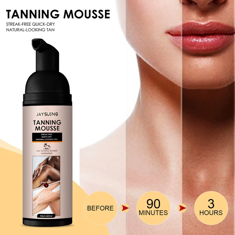 

60ml Self Tanning Mousse Fair to Medium Skin Tone Bronzers Toning Tanners Firming Natural Streak Free Quick Dry Nourishing Care