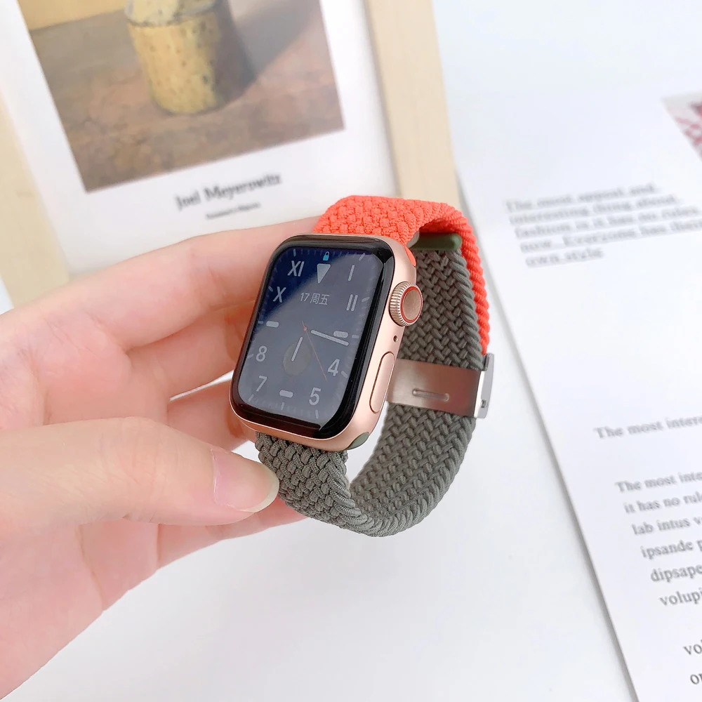 Braided Strap for Apple Watch 8 Ultra 7 Band 49mm 41mm 45mm Nylon Bracelet Correa IWatch Series 6 3 4 5 SE 38mm 40mm 42mm 44mm