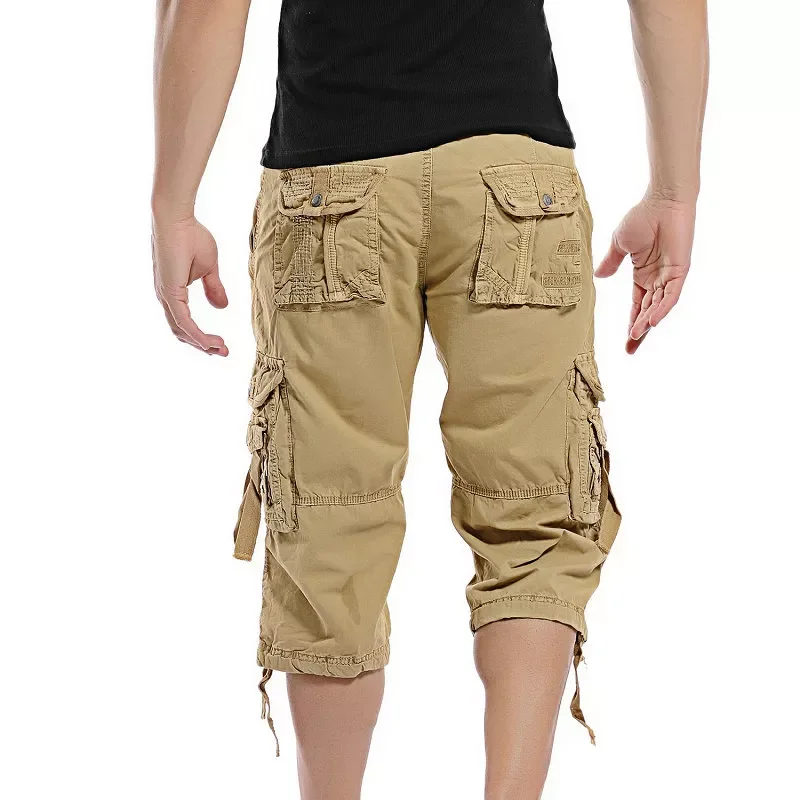 Shorts Men Summer Camouflage Cotton Cargo Shorts Men Camo Short Pants Homme Without Belt Drop Shipping Calf-Length Pants