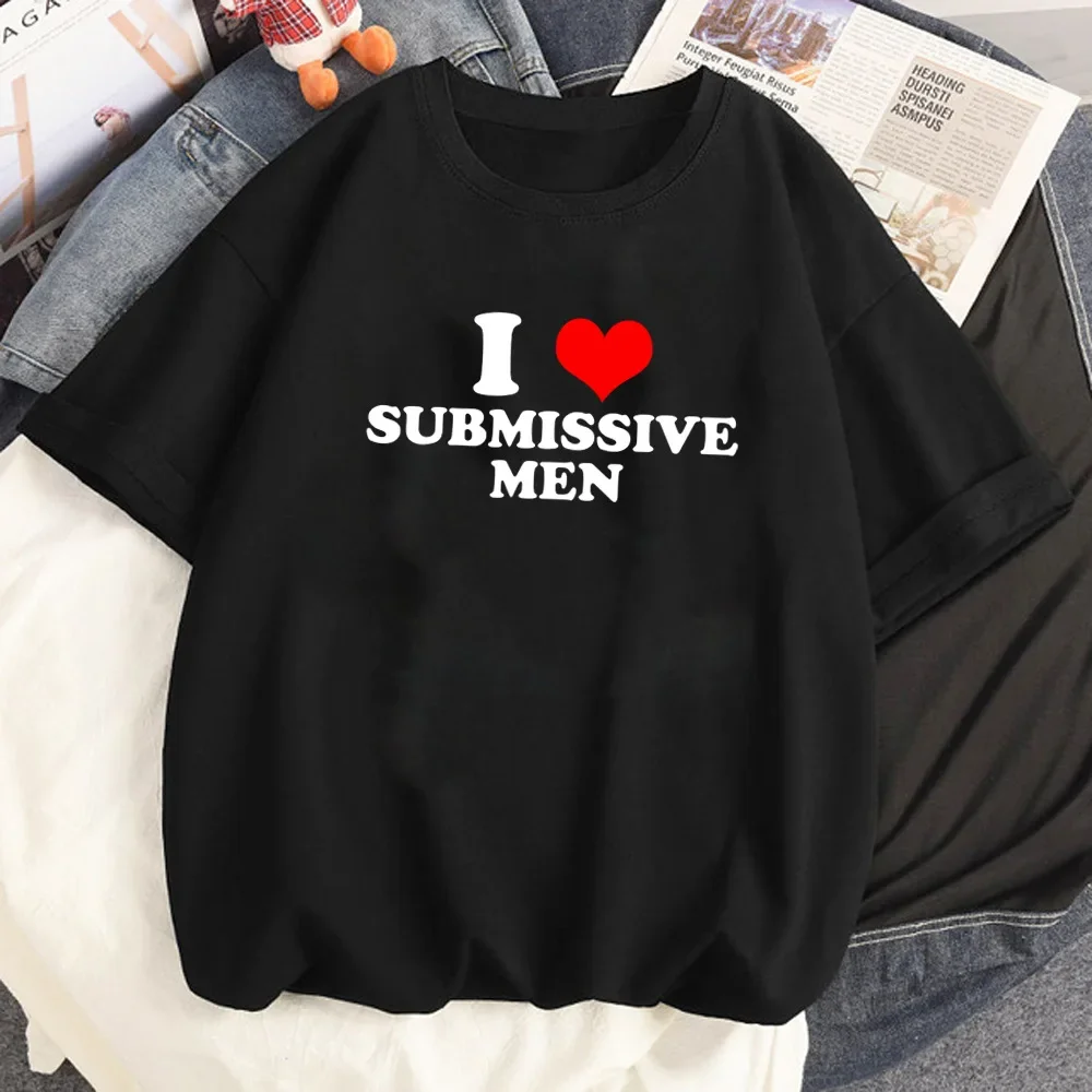 Simple Printed English Letter Sports T-shirt Crew Neck For Men Women I Love My Girlfriend