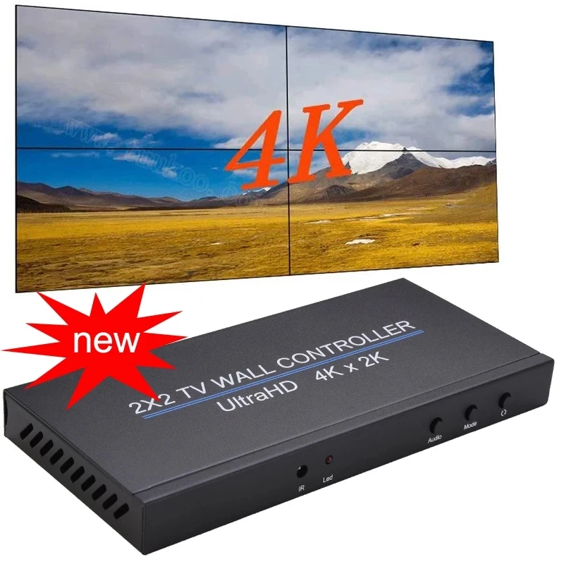 

New 4K 60Hz 1080p 2x2 Video Wall Controller 4 Channel TV Wall Processor Multi Images Large Screen Stitching Video Wall Processor