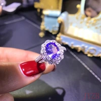 luxury natural tanzanite ring 925 sterling silver womens ring 2022 korean fashion girl jewelry premium accessories