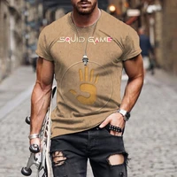 explosive print street super popular elements oversized t shirt mens o neck casual short sleeved shirt