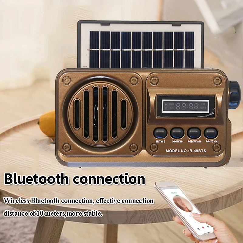 Портативный мини FM-радиоприемник на солнечной батарее беспроводное аварийное