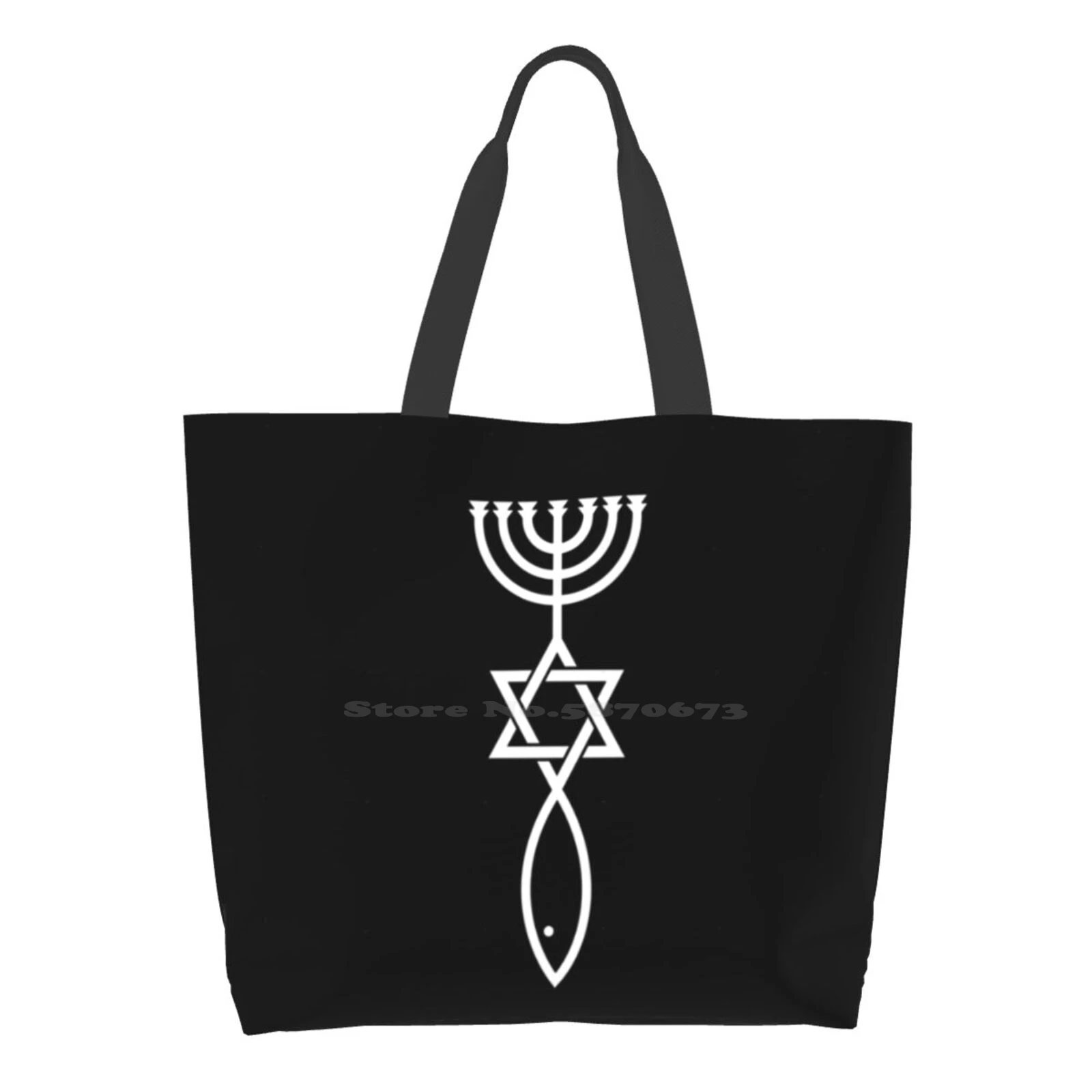 

Jerusalem Anic Seal Icthys Magen David Menorah Jesus Women Totes Shoulder Bags For Travel Girls Handbag Shopper Bag Jerusalem
