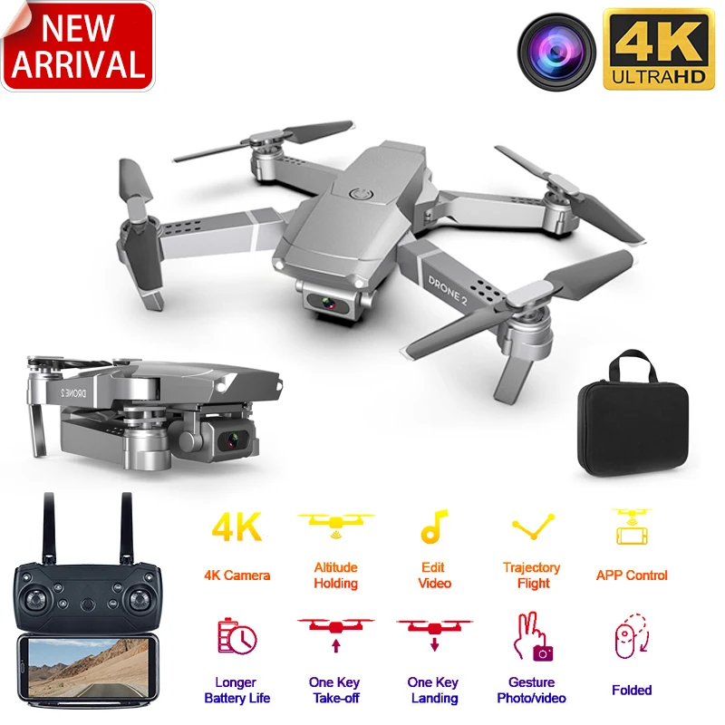 

XKJ 2022 E68Pro мини Дрон 4K 1080P широкоугольная камера Дрон Wifi FPV режим удержания высоты Радиоуправляемый складной Квадрокоптер подарок для детей