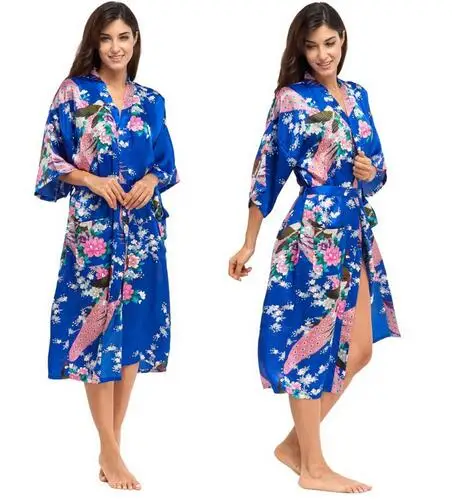 Silk Kimono Robe Bathrobe Women Satin Robe Silk Robes Night Sexy Robes Night Grow For Bridesmaid Summer S-XXXL