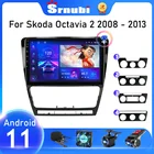 Автомагнитола Srnubi на Android 11 для Skoda Octavia 2 A5 2008 - 2013 мультимедийный плеер с навигацией GPS 2 Din Carplay Стерео DVD динамик