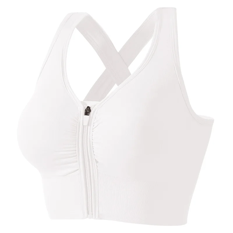 Sports underwear women beautiful back yoga vest zipper without steel ring fitness running shockproof quick-drying sports bra |