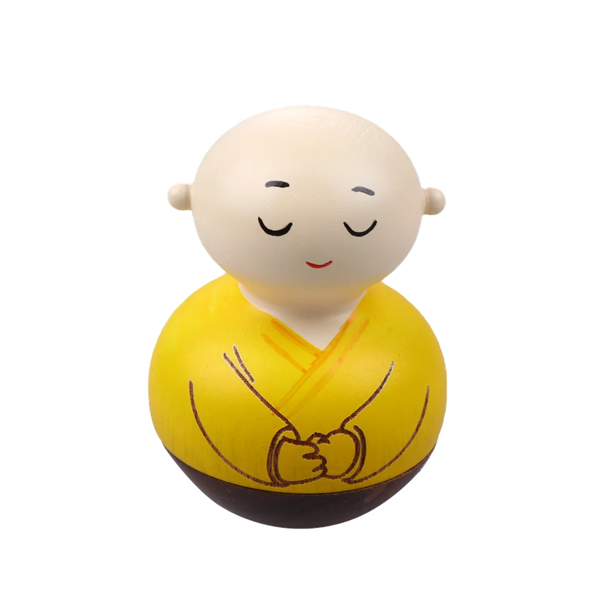 

Statue Monk Tumbler Wooden Toy Figurine Sculpture Maitreya Little Lord Decoration Poly Zen Meditating Fortune God Ornament