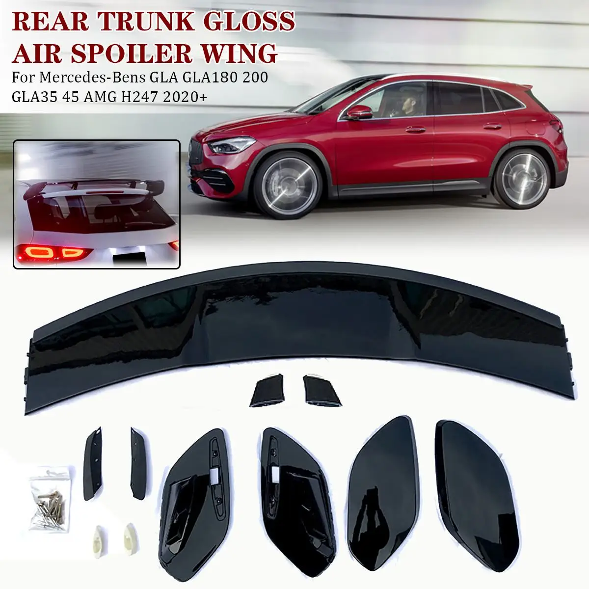 

Rear Trunk Glossy Air Spoiler Wing Rear Roof Spoiler For Mercedes-Bens GLA GLA180 200 GLA35 45 AMG H247 2020+