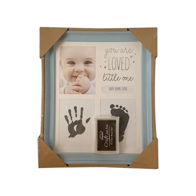 

Newborn Hand and Foot Print Ornaments 12 Months Photo Frame with Craft Ink Pad Home Decoration Baby Kids Birthday Gift