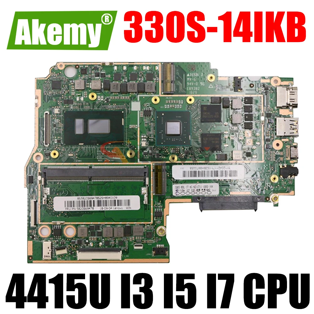

330S-14IKB Laptop motherboard mainboard for lenovo ideapad 330S_KBL CPU 4415U I3 I5 I7 7th Gen 8th Gen CPU 4GB RAM R535 2GB GPU