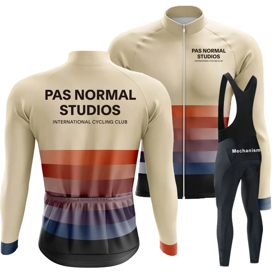 

Костюм для триатлона PNS мужской, длинный спортивный костюм, одежда для велоспорта, Джерси с рукавами, штаны с подкладкой, осень 2024