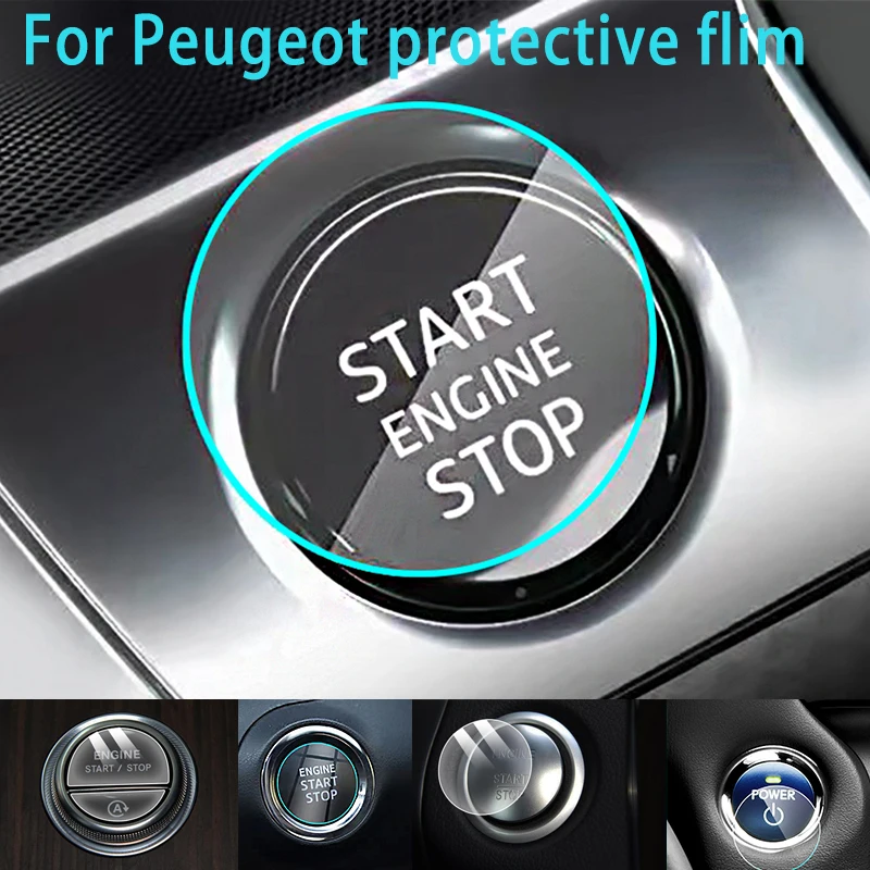 

For Peugeot car engine start button protective film One click Start protective film Ignition Button film car accessories