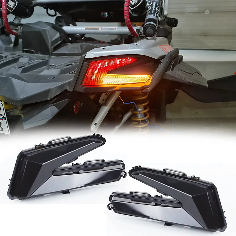 

Черные задние фонари, задние фонари с желтым поворотным фонарем для Can Am Maverick X3 XDS XRS Max Turbo R 2017 - 2021