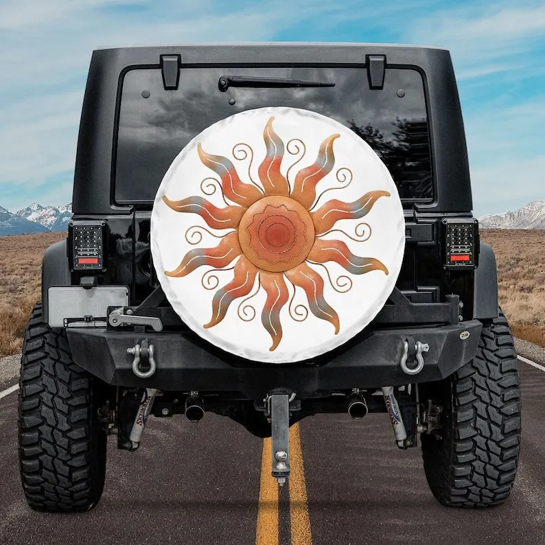 

Чехол для запасных шин Psychedelic Sun Vibes, подарок для любителей грузовиков, автомобильные аксессуары, персонализированный Чехол для шин, подарок для любителей автомобиля, подарок