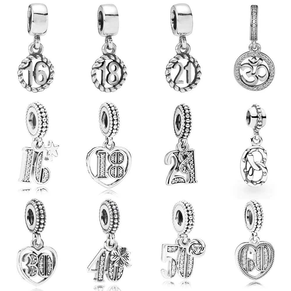 

New S925 Silver Pendant Pendant DIY Accessories Creative Three-dimensional Digital Pendant Inlaid with Diamond Heart Pendant