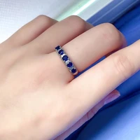 simple blue sapphire ring 3mm 100 natural sapphire silver 925 sterling silver sapphire jewelry fashion gemstone ring