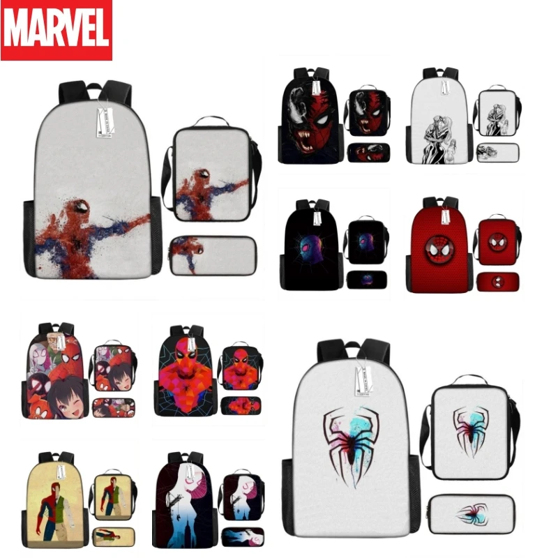 

Детский школьный портфель Marvel канцелярские принадлежности сумка для карандашей 3 шт. Человек-паук искусственный рюкзак с мультяшным принтом для студентов
