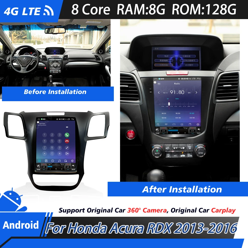

Stereo Multimedia car radio For Honda Acura RDX 2013-2016 2 din Multimedia touch screen Android System Player with Carplay