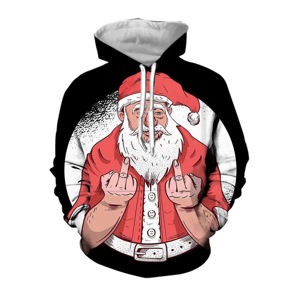 

Jumeast Dark Santa Claus Hoodies For Men Merry Christmas Party Clothes Oversized Mens Hoodie Streetwear Baggy Hooded Sweatshirts