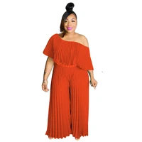 plus size women jumpsuit summer one piece outfits casual lady tracksuit sexy ruffle club clothing 2022 fashion loose pants