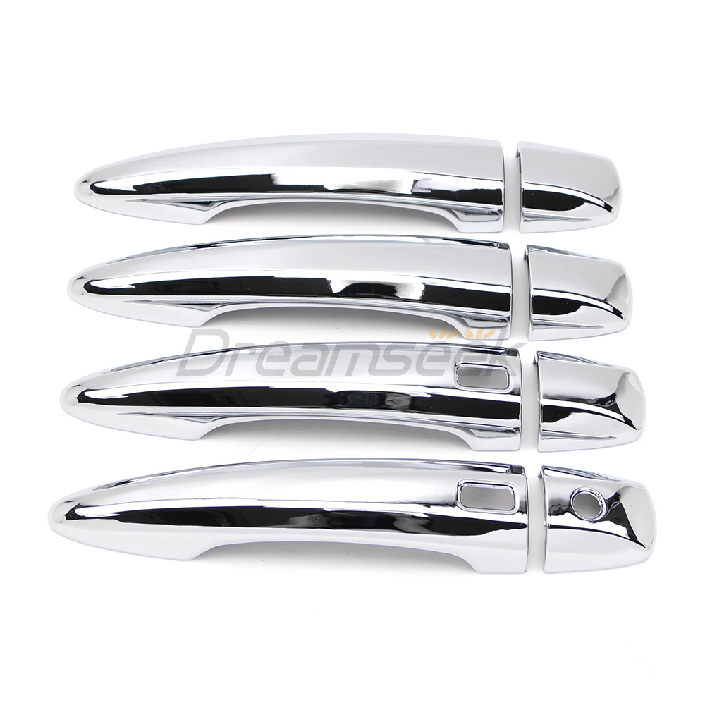 Фото Для Nissan X-Trail Rogue T33 2021 2022 2023 Автомобильная внешняя дверная ручка, хромированная накладка с 2 отверстиями для смарт-ключа, АБС-пластик №2