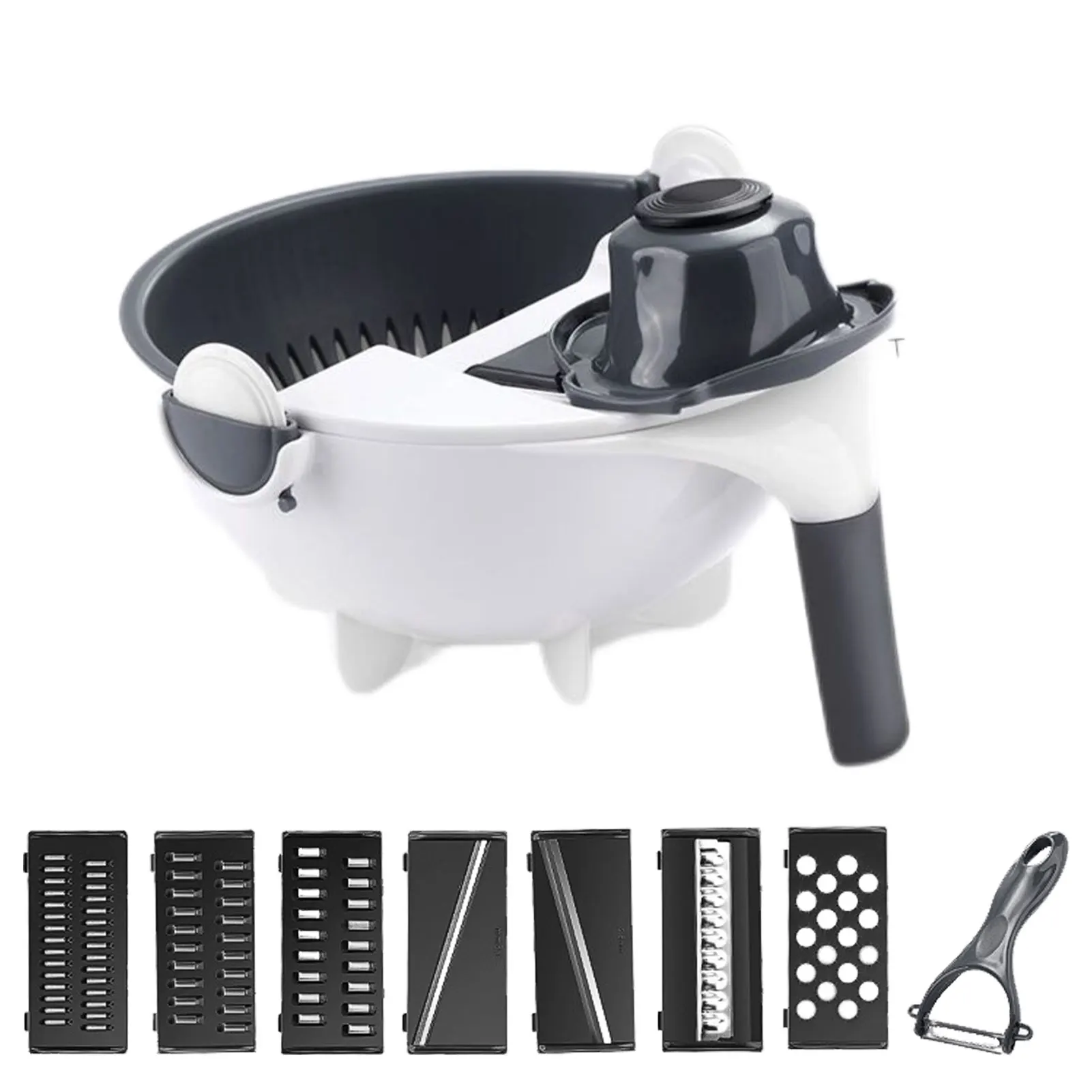 

9 In 1 Multifunctional Vegetable Slicer Household Potato Slicer With Drain Basket Slicer Radish Grater Kitchen Tools Vegetable
