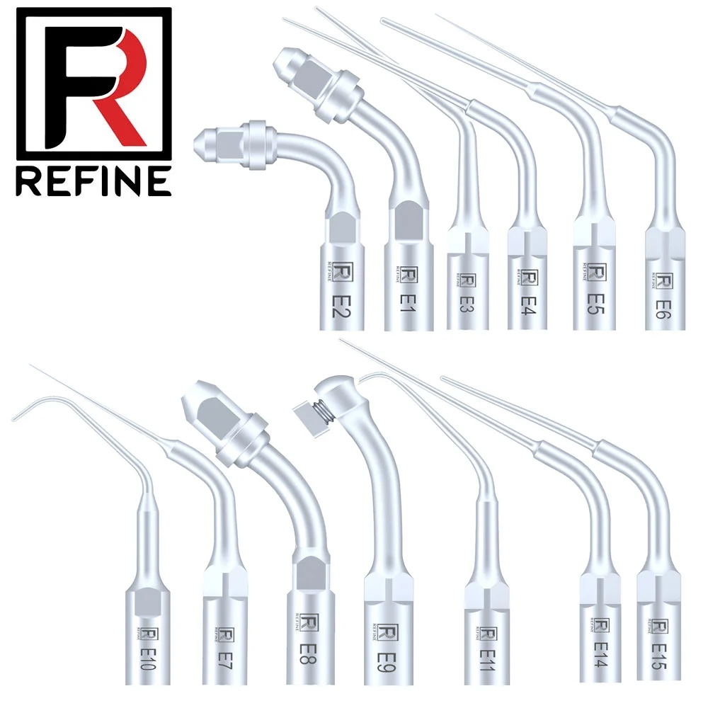 

REFINE Dental E Series Ultrasonic Scaler Endo Root Canal Tips Fit Scaling Handpiece For EMS WOODPECKER