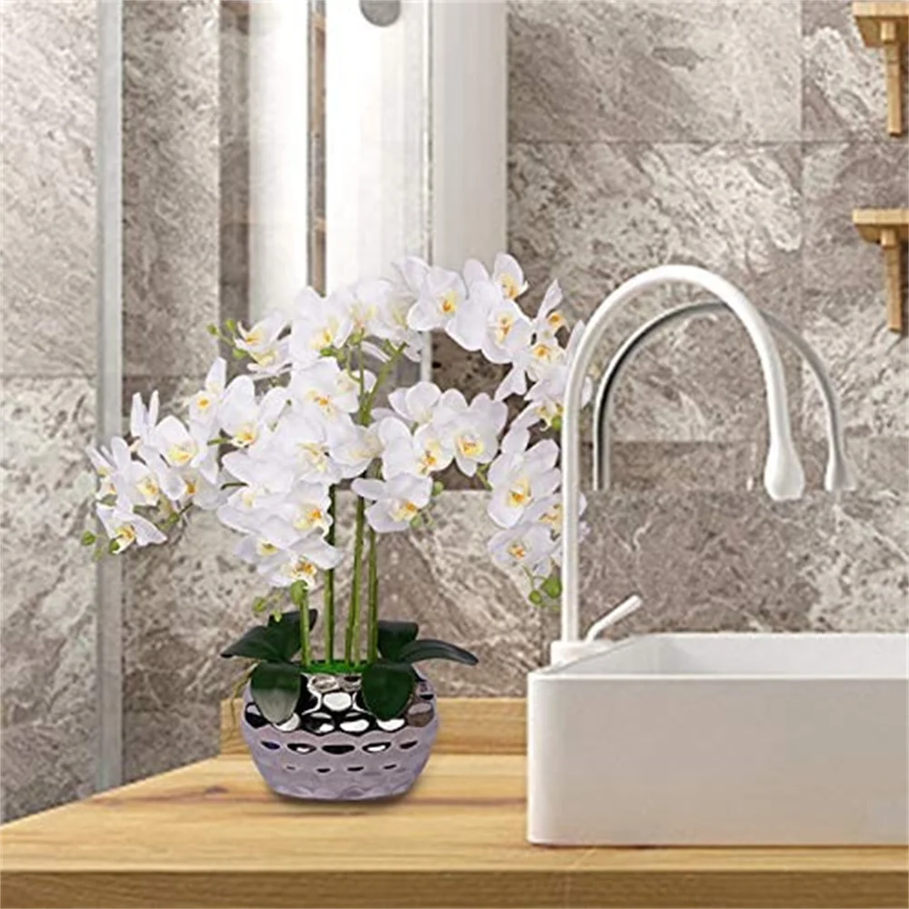 1 шт. домашние аксессуары шелковая искусственная Орхидея Фаленопсис на ощупь