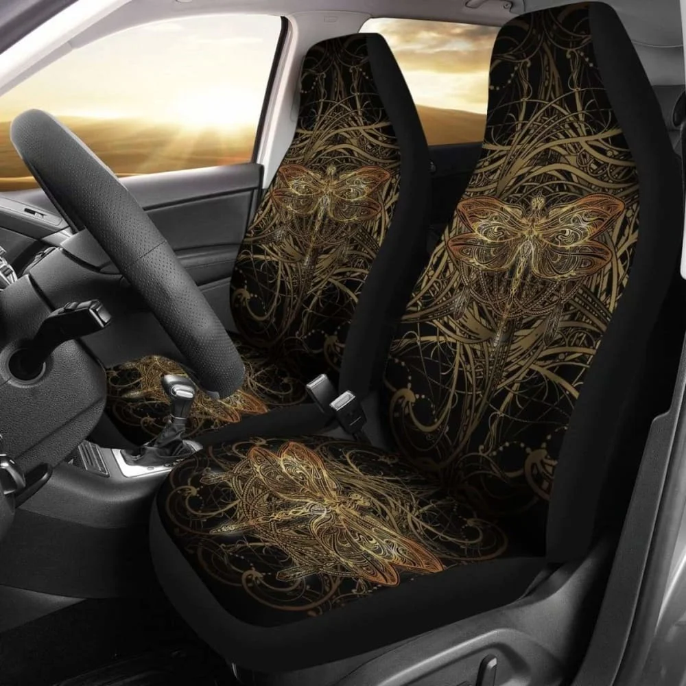 

Dragonfly Mandala Car Seat Covers Pack of 2 Universal Front Seat Protective Cover