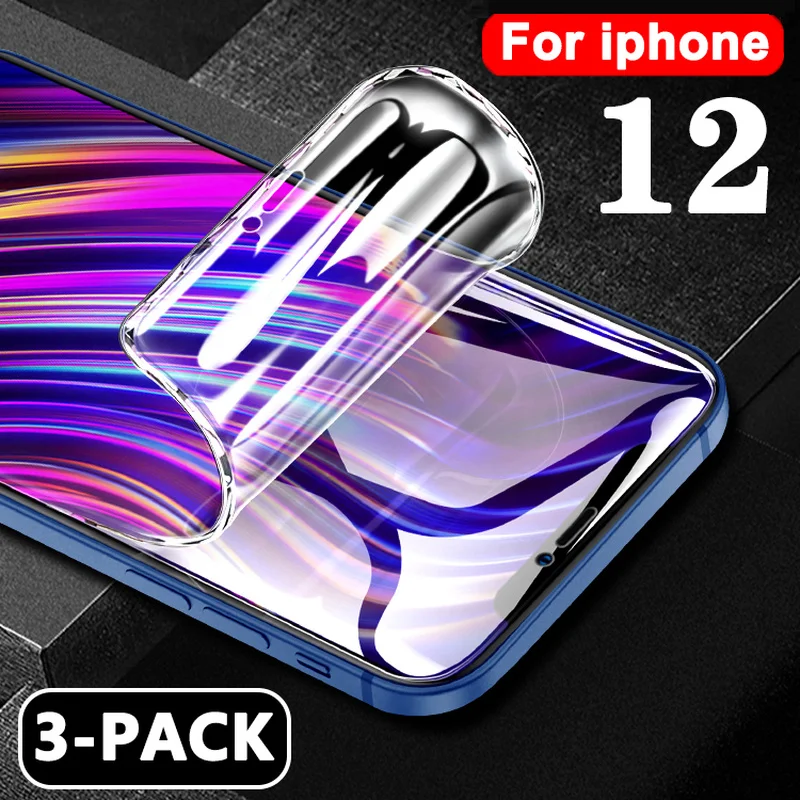 

3pcs Hydrogel Film Screen Protector for Iphone 12 Mini Pro Max Soft Protective Film for Iphone X Xs Xr Max 6 7 8 Plus Full Cover