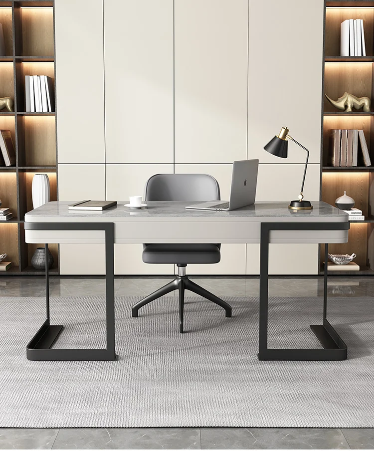 

Минимализм, яркий шифер, стол и стул в комбинации, современный минималистский роскошный компьютерный стол, стол онлайн знаменитостей