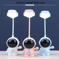 creative cartoon led table lamp usb rechargeable reading study eye protection desk lamps bedroom decoration foldable night light