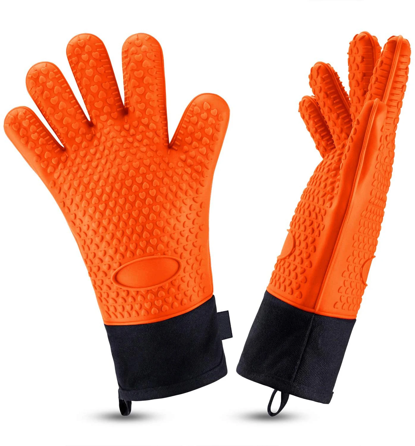 

1pcQ Gloves Heat Resistant Silicone Grilling Gloves Long Waterproof BBQ Kitchen Oven Mitts with Inner Cotton Layer for Barbecue,
