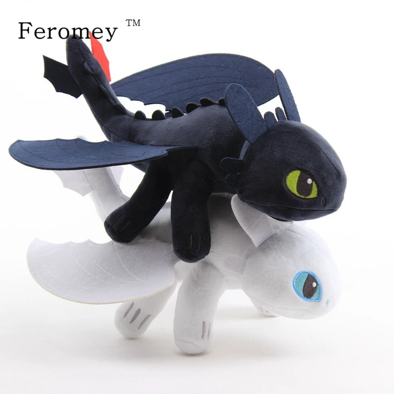 

How To Train Your Dragon Anime Plush Toy Night Fury Light Fury Dragon Plush Doll Toothless Dragon Figure Doll Children Kids Gift