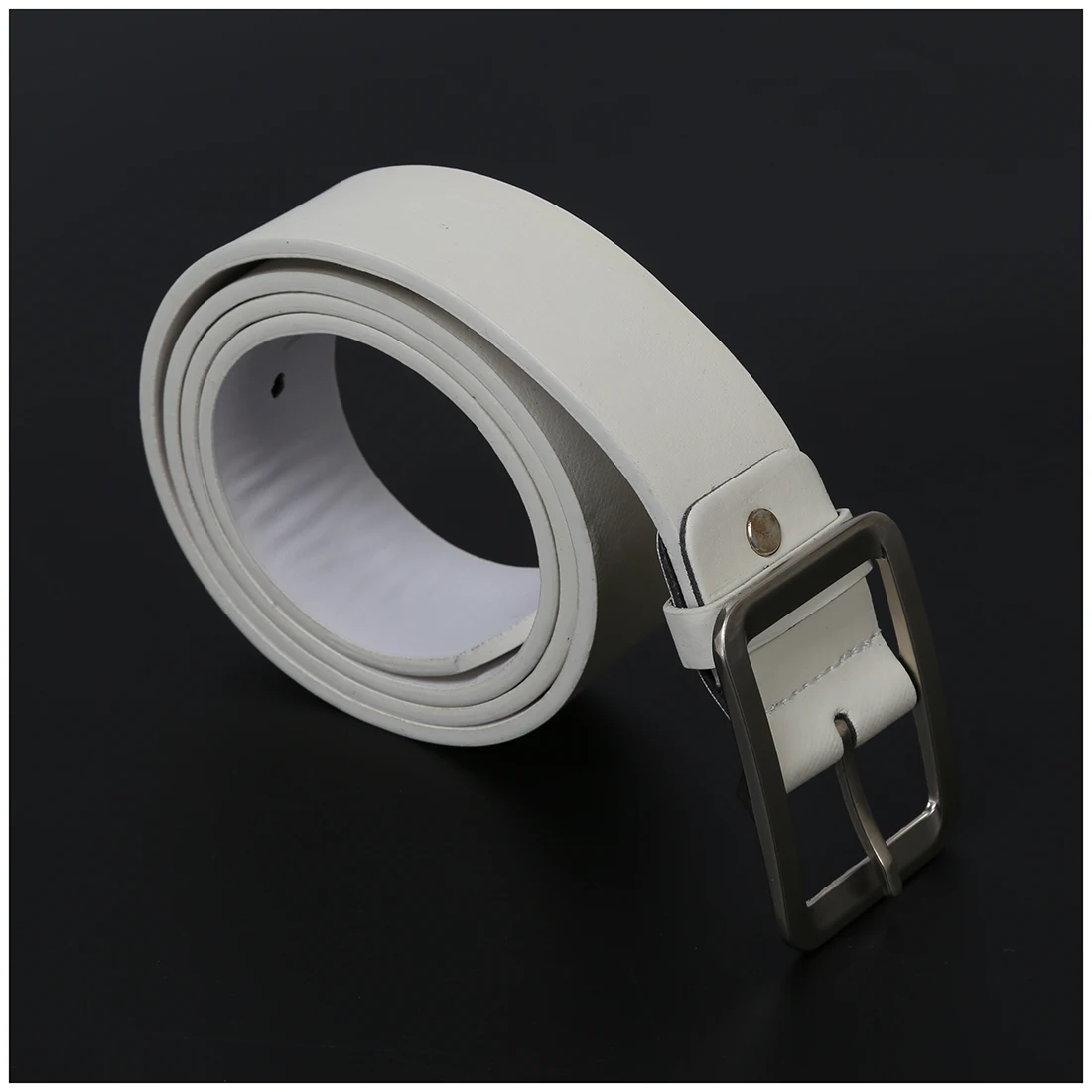 

Men's Casual Waistband Belt Faux Leather Belt Buckle Waist Strap Belts white