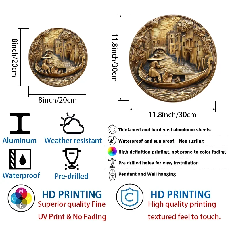 Очаровательная алюминиевая настенная вывеска на гондолу и гондоле устойчивая к