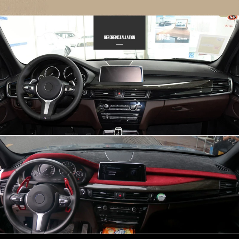 Чехол на приборную панель автомобиля из алькантары для BMW X5 X6 2014-2020 коврик с